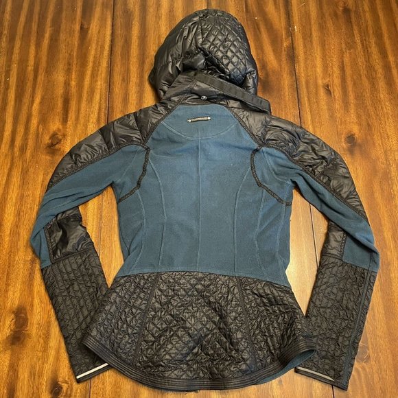 Lululemon Run Bundle Up Jacket Blue Black Full Zip Removable Hoodie Women’s 4 - Picture 2 of 8